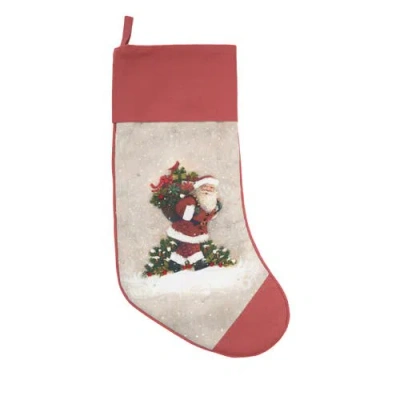 C & F Home C&f Home Woodland Santa Stocking In Red