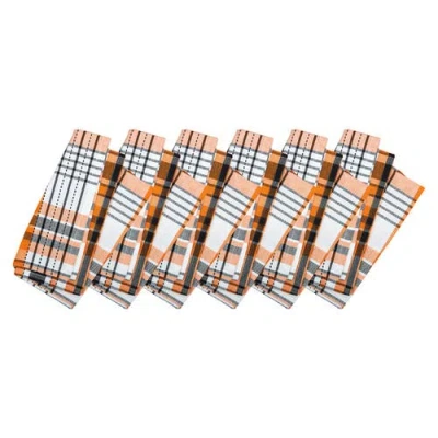 C & F Home C&f Home Zelda Black And Orange Halloween Plaid Cotton Napkin Set Of 6 In Brown