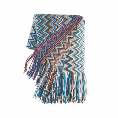 C & F Home C&f Home Zig Zag Accent Throw Blankets In Blue