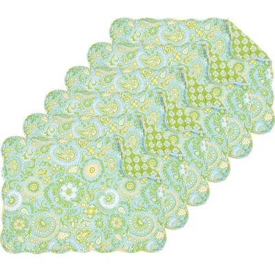 C & F Home C&f Home Zoe 100% Cotton Set Of 6 Placemats 13" X 19" In Green