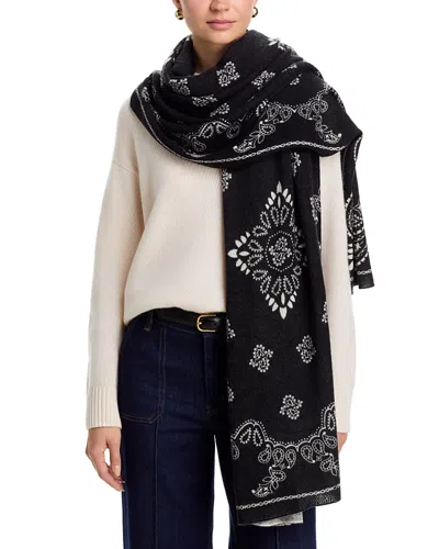 C By Bloomingdale's Cashmere 100% Cashmere Bandana Travel Wrap - Exclusive In Black