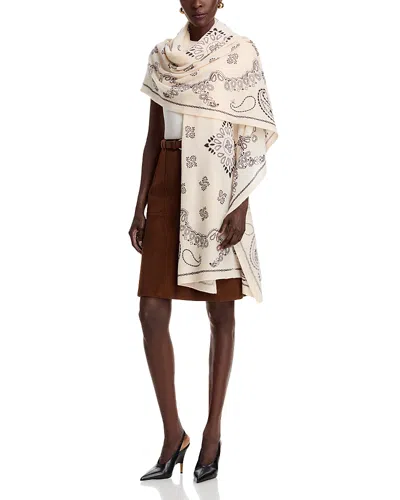C By Bloomingdale's Cashmere 100% Cashmere Bandana Travel Wrap - Exclusive In White