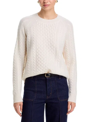 C By Bloomingdale's Cashmere 100% Cashmere Crewneck Cable Knit Sweater - Exclusive In Brown