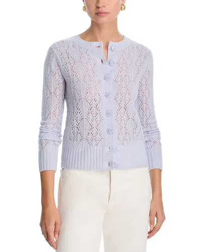 C By Bloomingdale's Cashmere 100% Cashmere Crewneck Cardigan Sweater - Exclusive In Blue