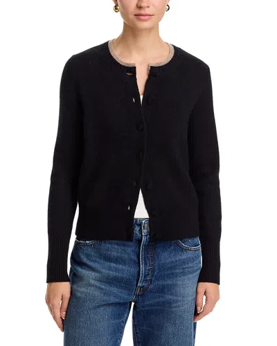 C By Bloomingdale's Cashmere 100% Cashmere Crewneck Cardigan Sweater - Exclusive In Black