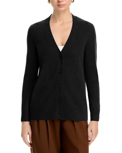 C By Bloomingdale's Cashmere 100% Cashmere Grandmother V Neck Cardigan Sweater - Exclusive In Black