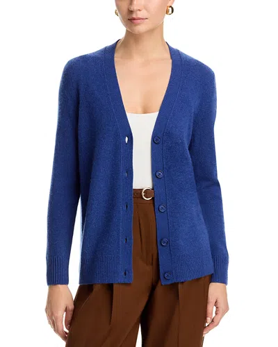 C By Bloomingdale's Cashmere 100% Cashmere Grandmother V Neck Cardigan Sweater - Exclusive In Blue