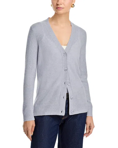 C By Bloomingdale's Cashmere 100% Cashmere Grandmother V Neck Cardigan Sweater - Exclusive In Gray