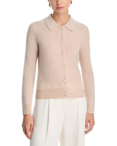 C By Bloomingdale's Cashmere 100% Cashmere Polo Cardigan Sweater - Exclusive In Pink