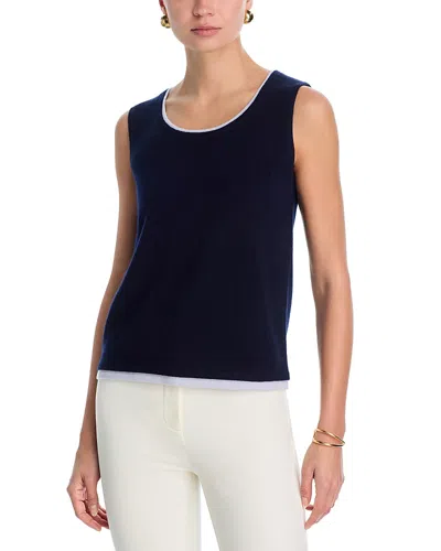 C By Bloomingdale's Cashmere 100% Cashmere Scoop Neck Tank Sweater - Exclusive In Blue