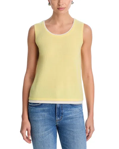 C By Bloomingdale's Cashmere 100% Cashmere Scoop Neck Tank Sweater - Exclusive In Yellow