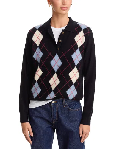 C By Bloomingdale's Cashmere Argyle Polo Cashmere Sweater, Exclusive In Multi