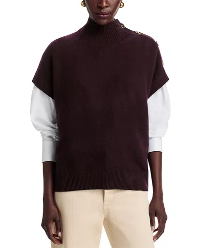 C By Bloomingdale's Cashmere Button Mockneck Cashmere Sweater - Exclusive In Brown