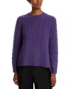 C By Bloomingdale's Cashmere Cable Knit Crewneck Sweater - Exclusive In Purple