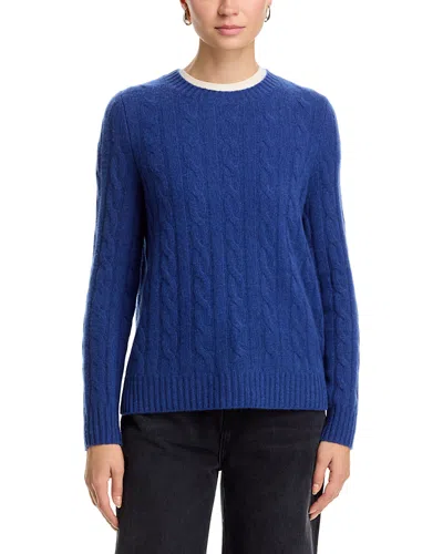 C By Bloomingdale's Cashmere Cable Knit Crewneck Sweater - Exclusive In Blue