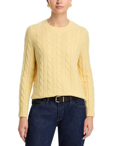 C By Bloomingdale's Cashmere Cable Knit Crewneck Sweater - Exclusive In Brown