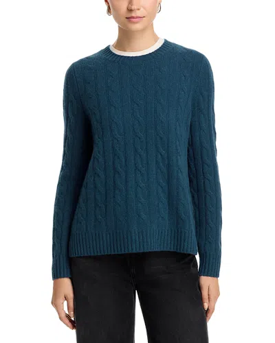 C By Bloomingdale's Cashmere Cable Knit Crewneck Sweater - Exclusive In Green