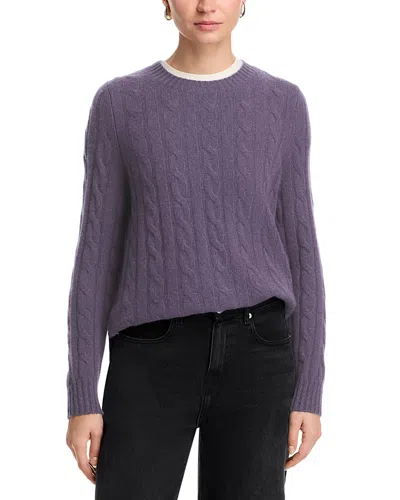 C By Bloomingdale's Cashmere Cable Knit Crewneck Sweater - Exclusive In Purple