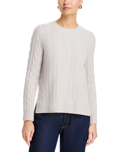 C By Bloomingdale's Cashmere Cable Knit Crewneck Sweater - Exclusive In White