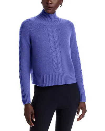 C By Bloomingdale's Cashmere Cable Mock Neck Sweater - Exclusive In Blue