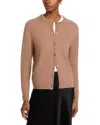 C By Bloomingdale's Cashmere Cashmere Crewneck Cardigan Sweater - Exclusive In Brown