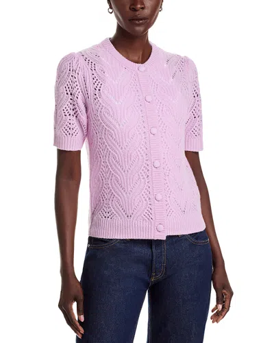 C By Bloomingdale's Cashmere Cashmere Crewneck Cardigan Sweater - Exclusive In Purple