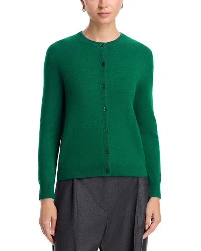 C By Bloomingdale's Cashmere Cashmere Crewneck Cardigan Sweater - Exclusive In Green