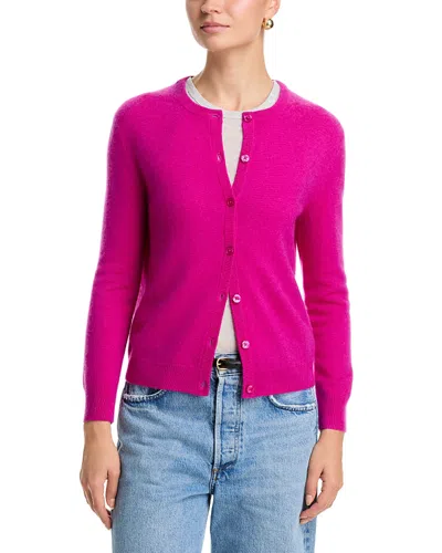 C By Bloomingdale's Cashmere Cashmere Crewneck Cardigan Sweater - Exclusive In Pink