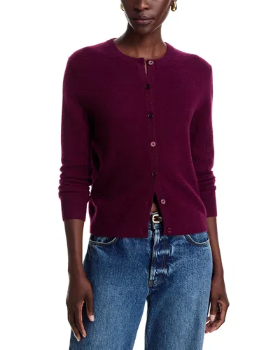 C By Bloomingdale's Cashmere Cashmere Crewneck Cardigan Sweater - Exclusive In Burgundy