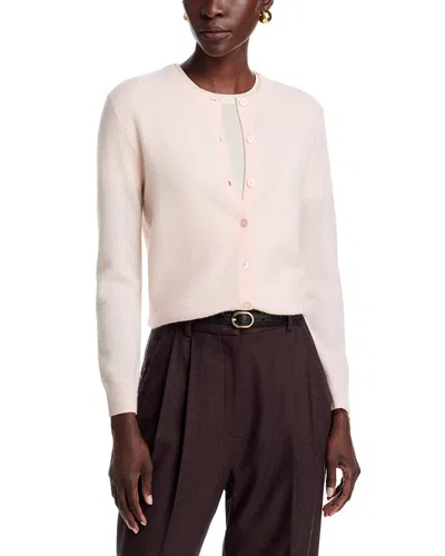 C By Bloomingdale's Cashmere Cashmere Crewneck Cardigan Sweater - Exclusive In Pink