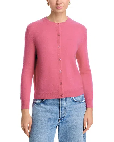 C By Bloomingdale's Cashmere Cashmere Crewneck Cardigan Sweater - Exclusive In Pink