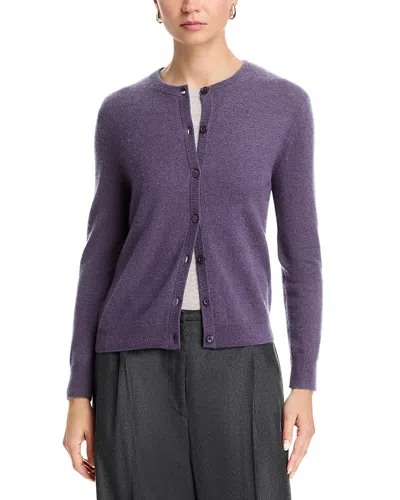 C By Bloomingdale's Cashmere Cashmere Crewneck Cardigan Sweater - Exclusive In Purple