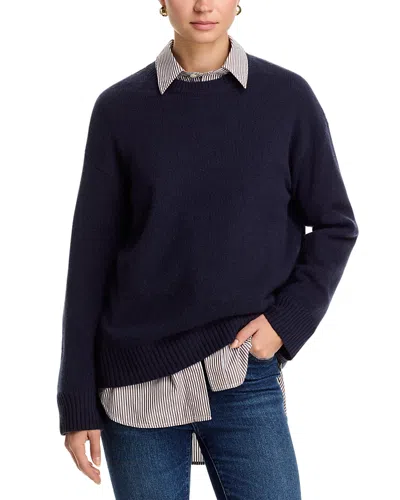 C By Bloomingdale's Cashmere Cashmere Drop Shoulder Crewneck Sweater - Exclusive In Blue