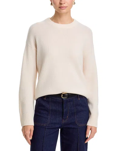 C By Bloomingdale's Cashmere Cashmere Drop Shoulder Crewneck Sweater - Exclusive In White