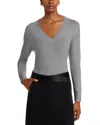 C By Bloomingdale's Cashmere Cashmere V Neck Sweater - Exclusive In Gray
