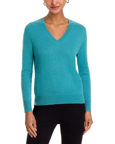 C By Bloomingdale's Cashmere Cashmere V Neck Sweater - Exclusive In Green