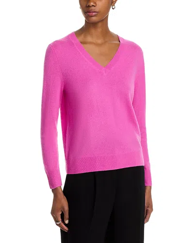 C By Bloomingdale's Cashmere Cashmere V Neck Sweater - Exclusive In Red