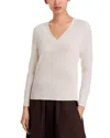 C By Bloomingdale's Cashmere Cashmere V Neck Sweater - Exclusive In White