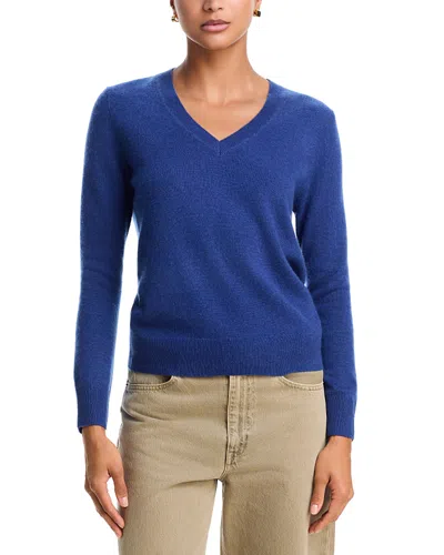 C By Bloomingdale's Cashmere Cashmere V Neck Sweater - Exclusive In Blue