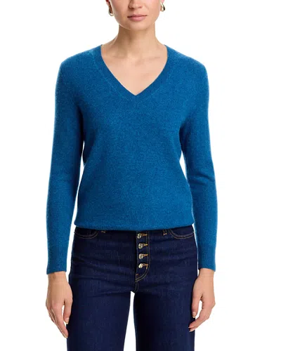 C By Bloomingdale's Cashmere Cashmere V Neck Sweater - Exclusive In Blue