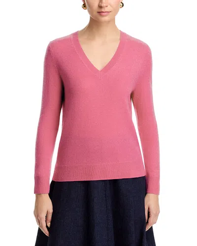C By Bloomingdale's Cashmere Cashmere V Neck Sweater - Exclusive In Pink