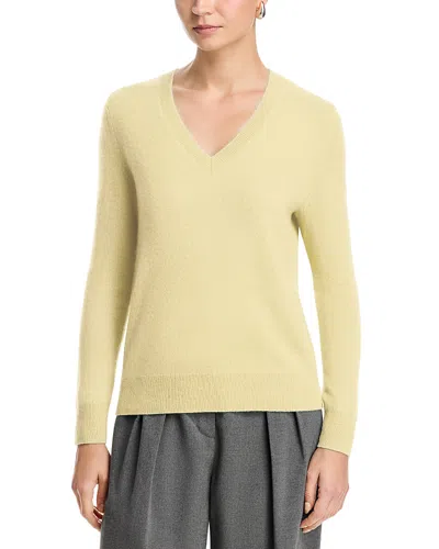 C By Bloomingdale's Cashmere Cashmere V Neck Sweater - Exclusive In Yellow