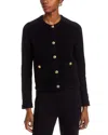 C By Bloomingdale's Cashmere Chevron Trim Cardigan - Exclusive In Black