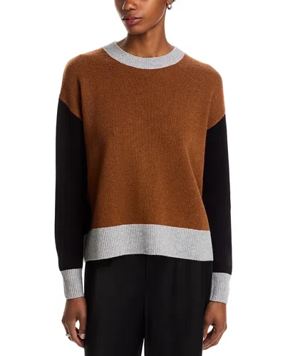 C By Bloomingdale's Cashmere Color Blocked Sweater - Exclusive In Brown