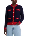 C By Bloomingdale's Cashmere Contrast Trim Cashmere Cardigan - Exclusive In Blue