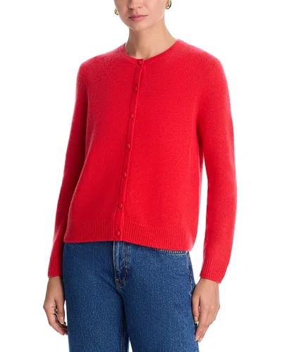 C By Bloomingdale's Cashmere Crewneck Cardigan Sweater - Exclusive In Red