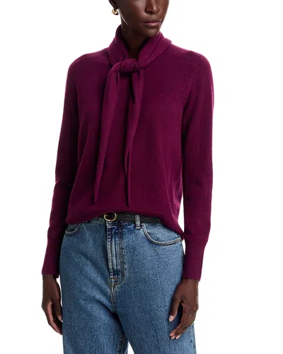 C By Bloomingdale's Cashmere Crewneck Cashmere Sweater With Scarf - Exclusive In Purple