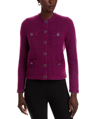 C By Bloomingdale's Cashmere Crewneck Pocket Cardigan - Exclusive In Purple