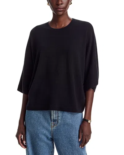 C By Bloomingdale's Cashmere Crewneck Poncho Sweater - Exclusive In Black