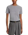 C By Bloomingdale's Cashmere Crystal Trim Short Sleeve Sweater - Exclusive In Gray